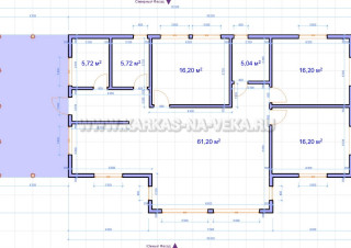 Каркасный дом 10х16 одноэтажный - проект 10-16-2